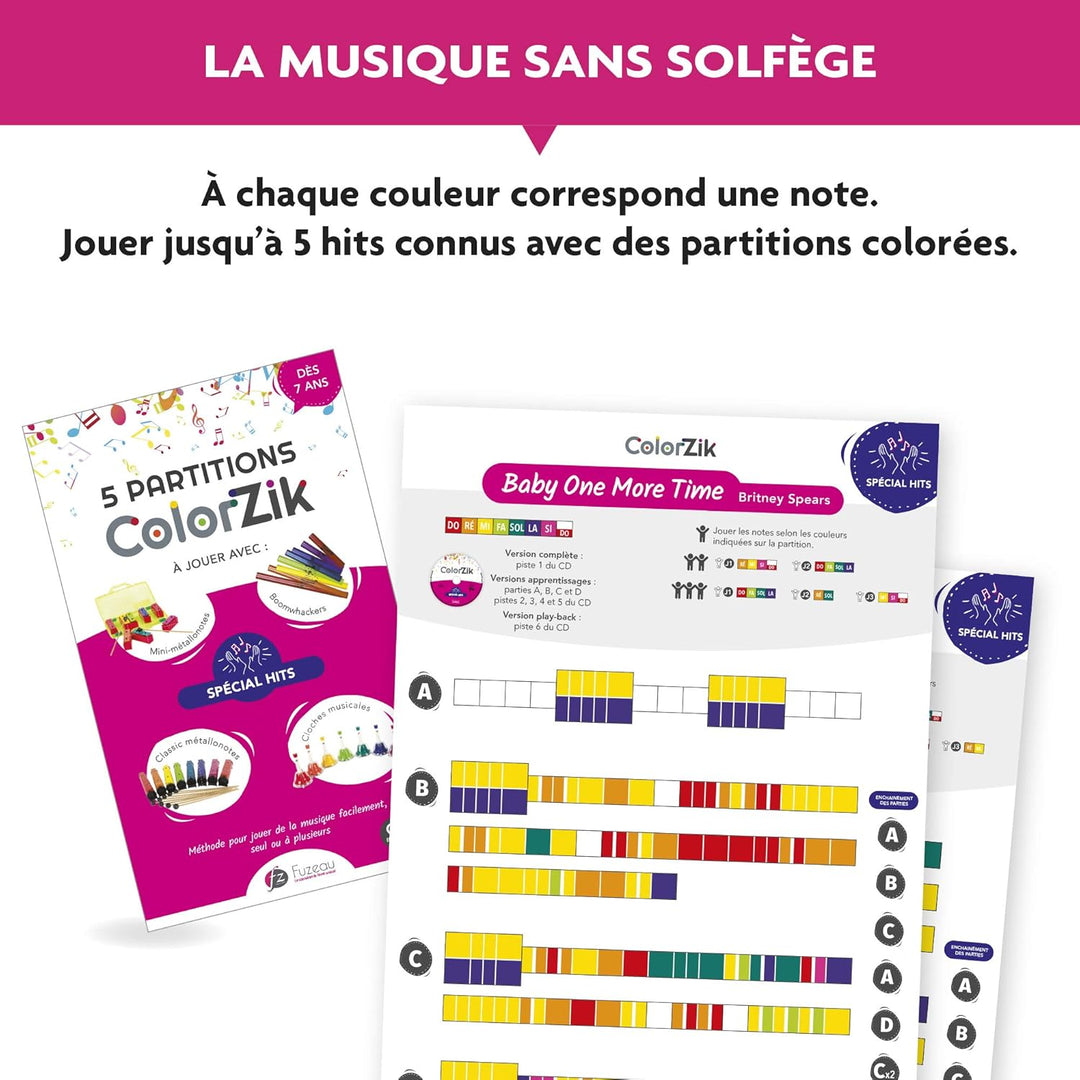 Fuzeau - Colorzik CD-Booklet "Special Hits" – Spielerische Methode zum Spielen ohne Solfege – 5 bunt