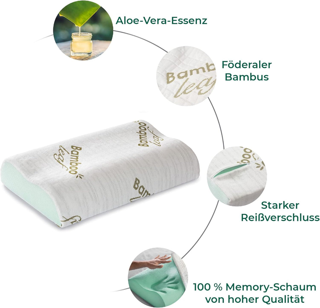 Flowen Orthopädisches Nackenstützkissen Memory Foam Kopfkissen Nackenkissen Ergonomisches für Bett H