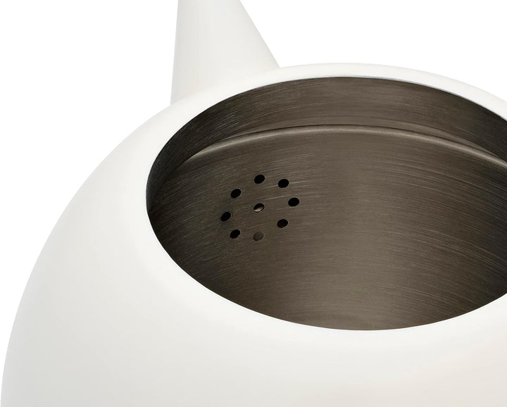 Doppelwandige Teekanne 1.4 Liter ohne Filter - isolierende matt weisse Edelstahl Kanne - Teebereiter