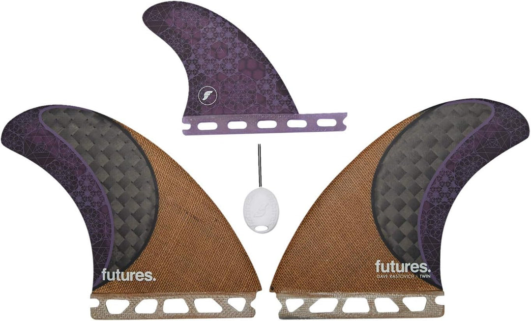 Futures Rasta Honeycomb Twin Surfboard Fin Jute Carbon Purple Einheitsgrösse, Jute Carbon Purple Ein
