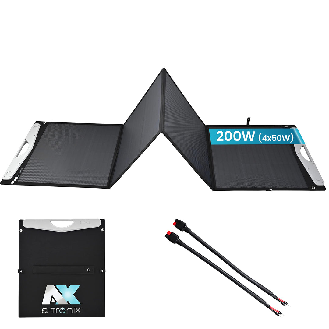 a-TroniX PPS Solar 0% MwSt §12 III UstG Bag Vario 200W, faltbares Solarpanel, USB Anschluss, Outdoor