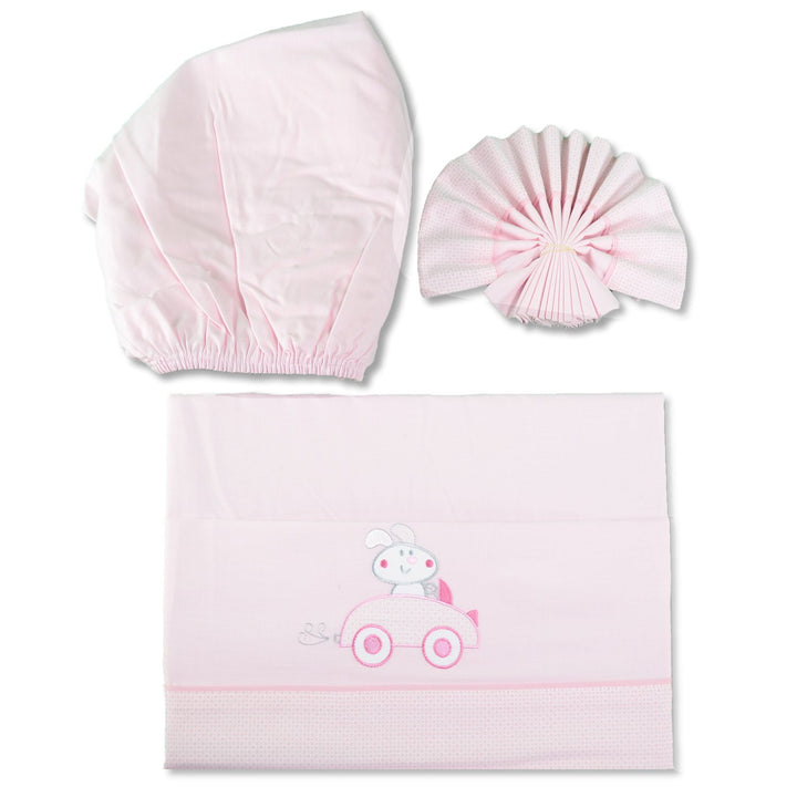 Pekitas Bebe Feine Bettwäsche 3-teilig Wiege 50 x 80 cm100 % Baumwolle Rosa, Rosa