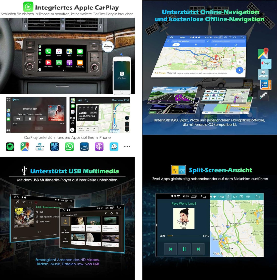 GONFEN Android 11 Autoradio für BMW 3er E46 M3 Rover 75 MG ZT Mit GPS Navi CarPlay Mirro Link Blueto