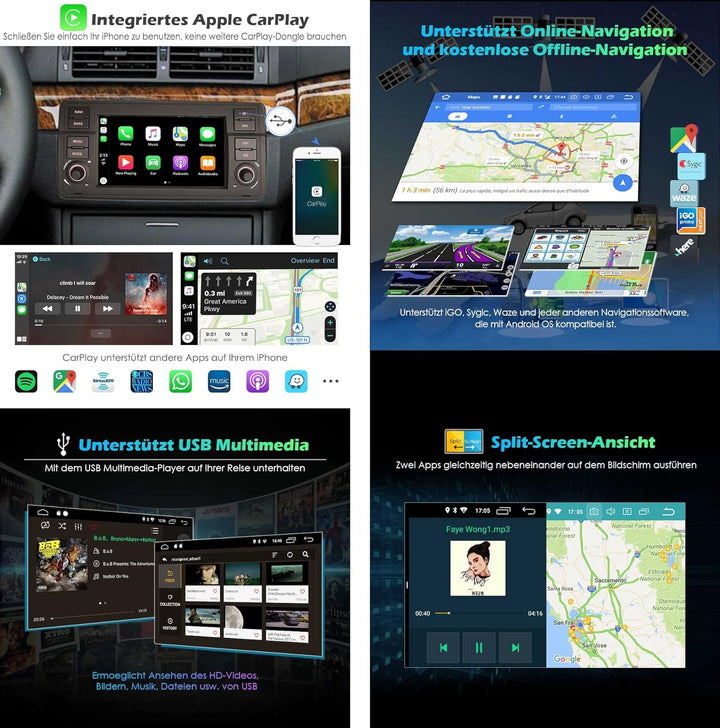 GONFEN Android 11 Autoradio für BMW 3er E46 M3 Rover 75 MG ZT Mit GPS Navi CarPlay Mirro Link Blueto