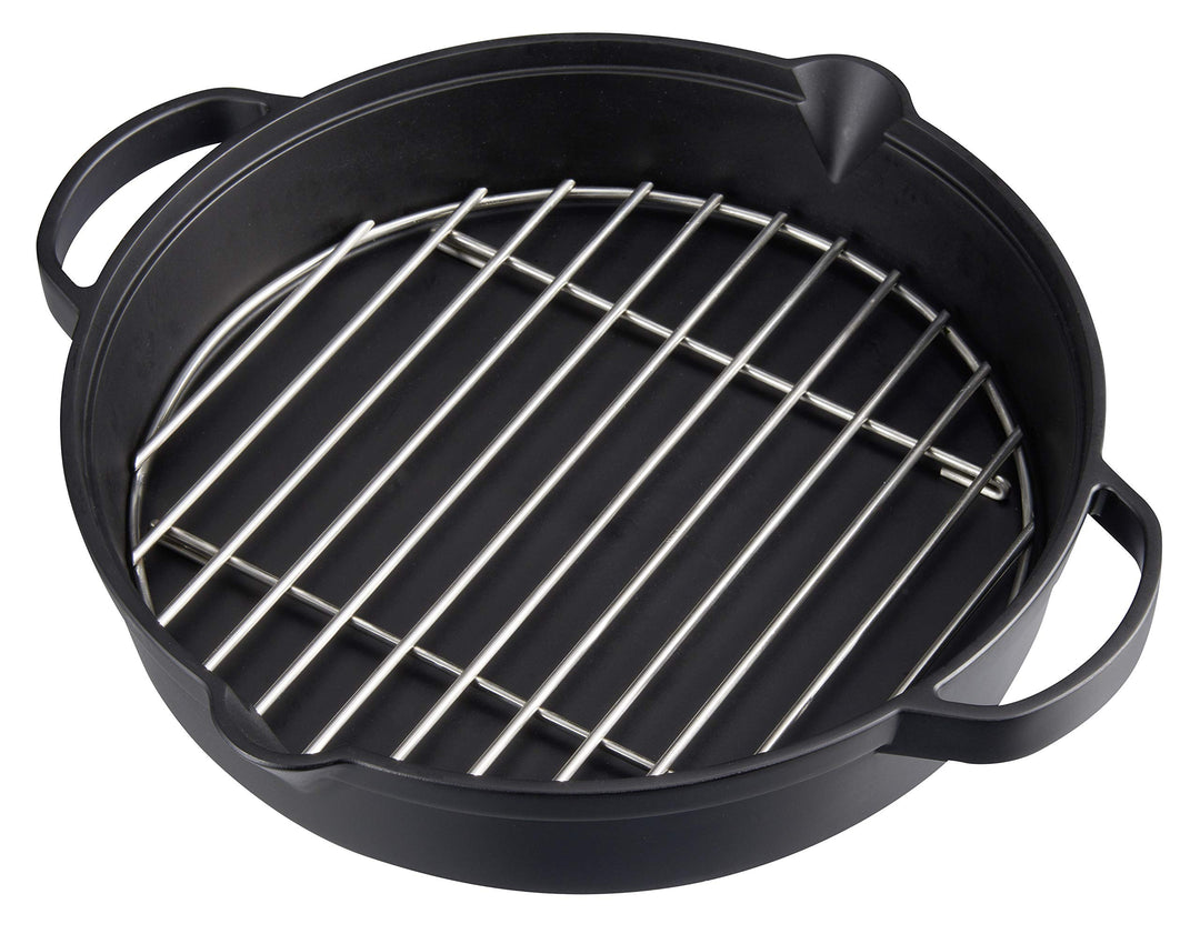 Campingaz Bratpfanne aus Gusseisen mit Grillrost aus Edelstahl, grosse Pfanne und Runde für BBQ, Ø 3