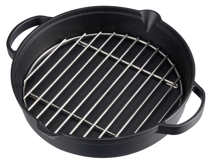 Campingaz Bratpfanne aus Gusseisen mit Grillrost aus Edelstahl, grosse Pfanne und Runde für BBQ, Ø 3