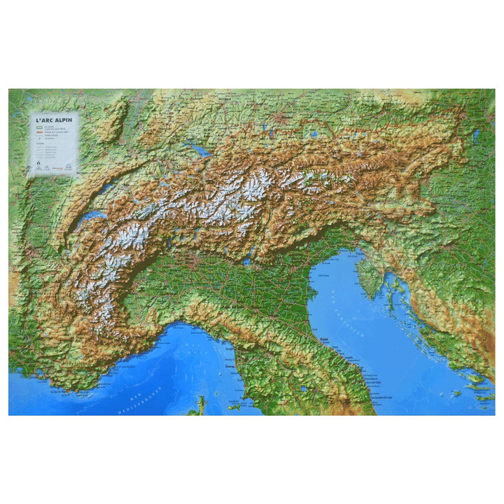 CARTE EN RELIEF DE L'ARC ALPIN: CARTE EN RELIEF DE L'ARC ALPIN, Taschenbuch