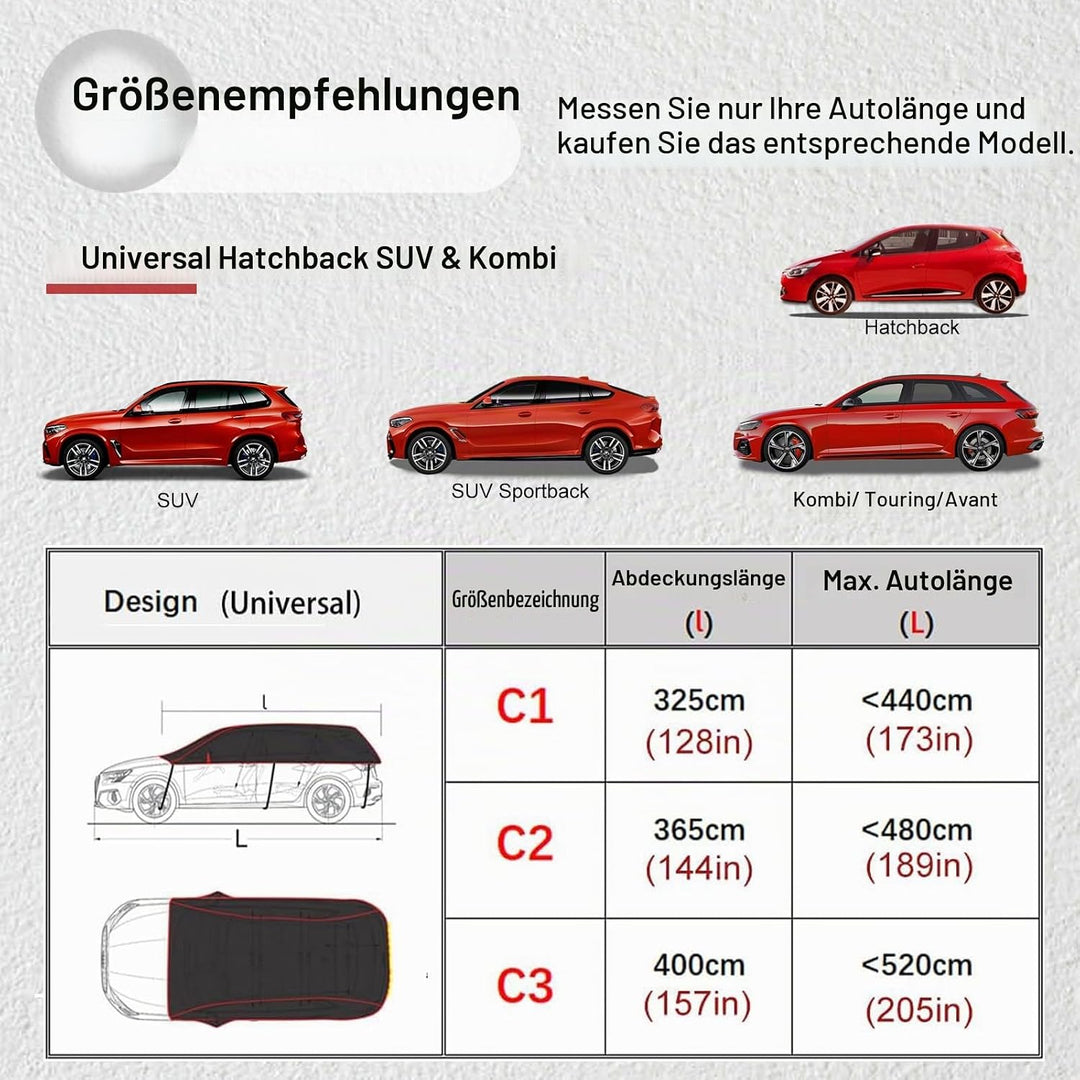 BEXITA Halbgarage Auto Winter Abdeckplane Wasserdichte Outdoor Auto Autoabdeckung Halbe Autoplane Ve