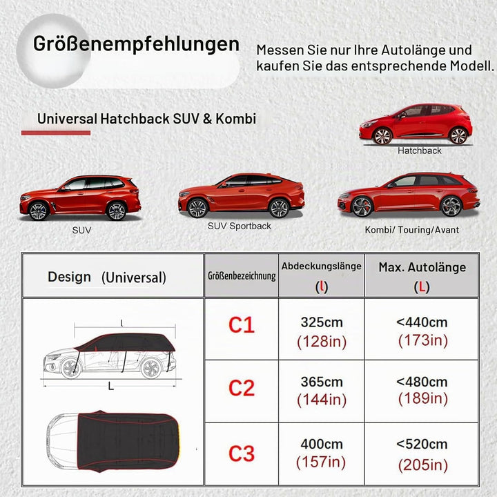 BEXITA Halbgarage Auto Winter Abdeckplane Wasserdichte Outdoor Auto Autoabdeckung Halbe Autoplane Ve