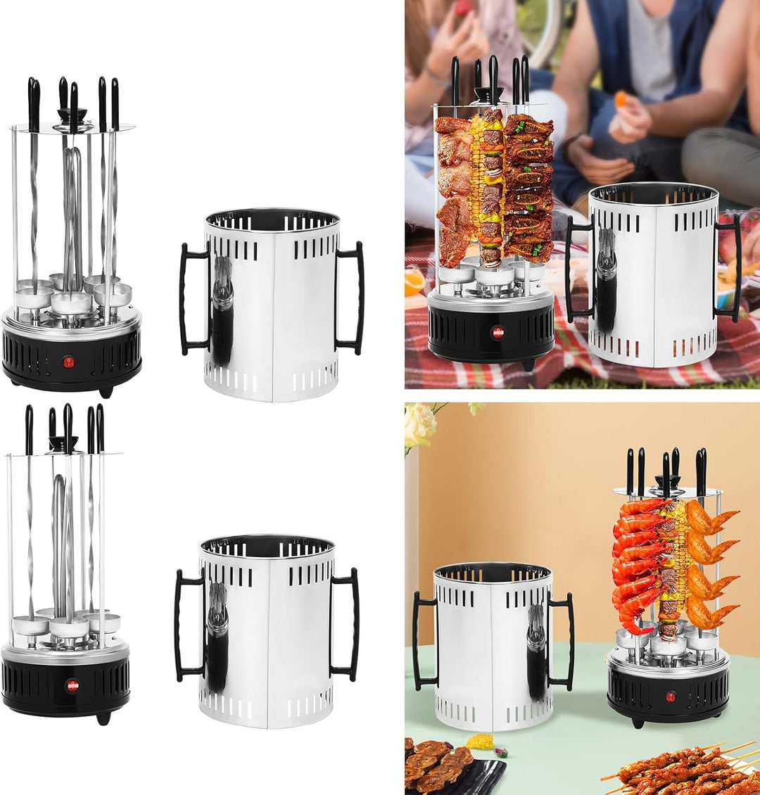 1000W Freistehend Vertikaler Elektrogrill, 304-Edelstahl Vertikaler Rotisserie-Grill, Elektrische Dr