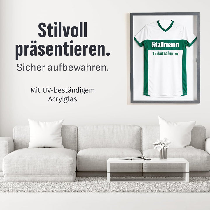 Trikotrahmen 'Easy Click & Fill' mit Tür | Rahmen-Farbe: Stahl | Hintergrund: Weiss | Grösse: 70 x 9