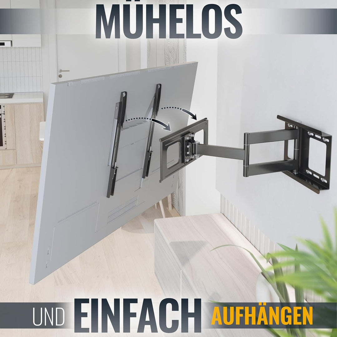 RICOO TV Wandhalterung Fernseher Schwenkbar Neigbar Flach für 32-60 Zoll, Universal TV Halterung S25