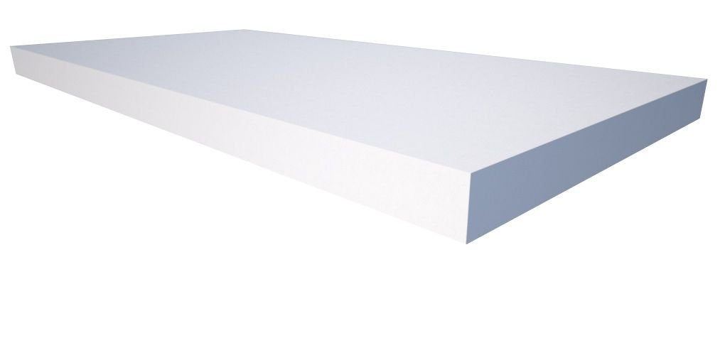 Akustikschaum Plattenabsorber glatt aus Basotect® weiss - 100cm x 50cm x 5cm - mit Selbstklebeausrüs