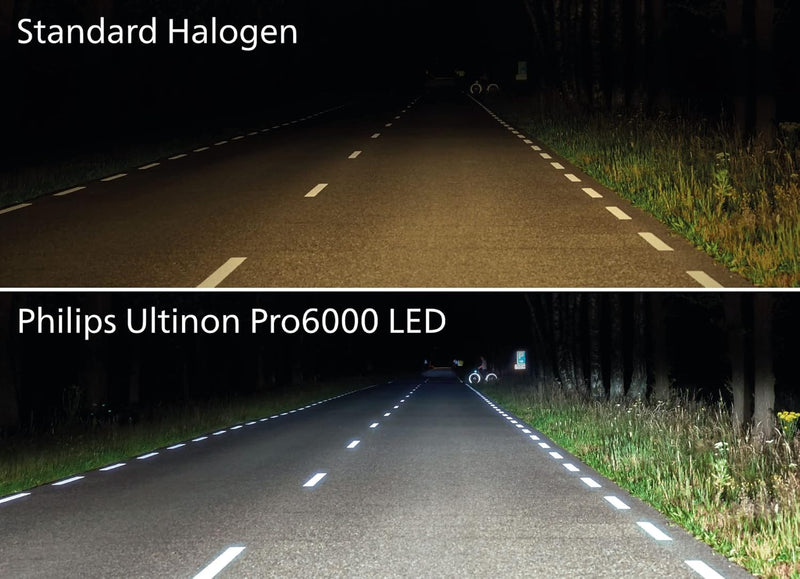 Philips Ultinon Pro6000 H4-LED Scheinwerferlampe mit Strassenzulassung, 230% helleres Licht, 5.800K