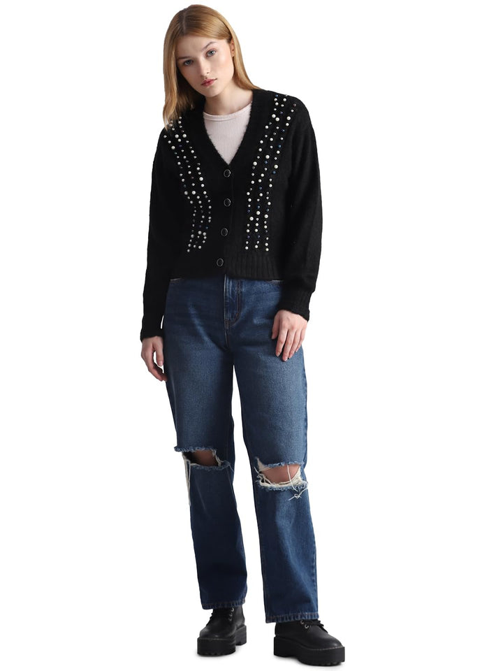 ONLY Damen Onlmarian Ls Cardigan KNT Strickjacke M Schwarz, M Schwarz