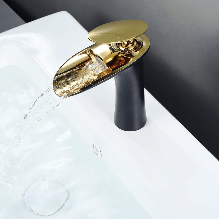 Wasserfall Waschtischarmatur Badarmaturen Wasserhahn Bad Mischbatterie Waschbeckenarmaturen für Bade
