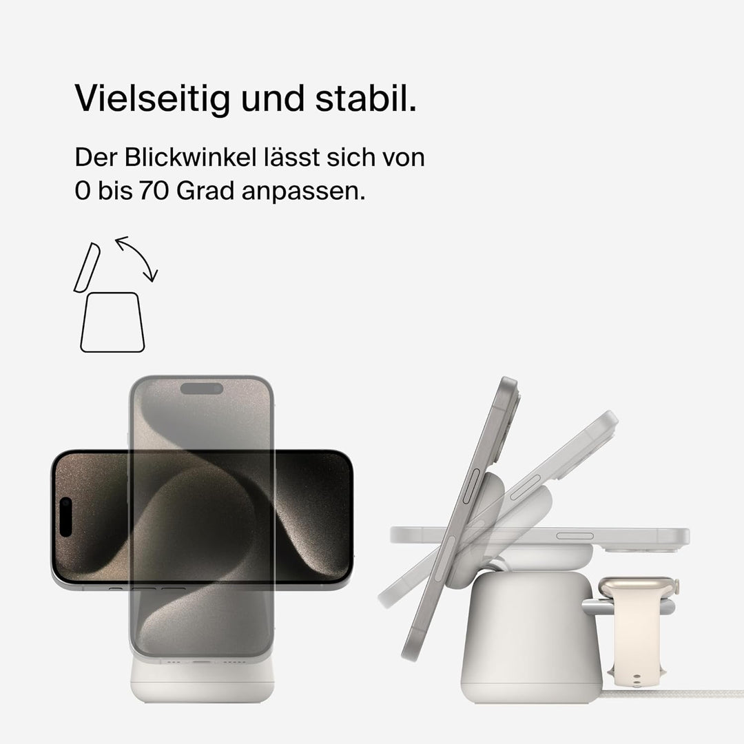 Belkin BoostCharge Pro kabellose 2-in-1-Ladestation mit MagSafe (15 W), MagSafe Ladegerät, kompatibe