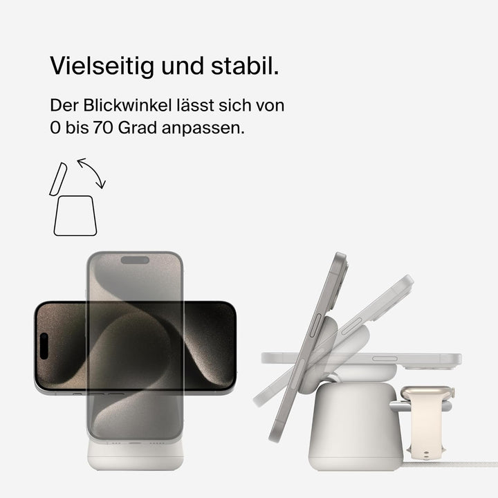 Belkin BoostCharge Pro kabellose 2-in-1-Ladestation mit MagSafe (15 W), MagSafe Ladegerät, kompatibe