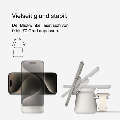 Belkin BoostCharge Pro kabellose 2-in-1-Ladestation mit MagSafe (15 W), MagSafe Ladegerät, kompatibe