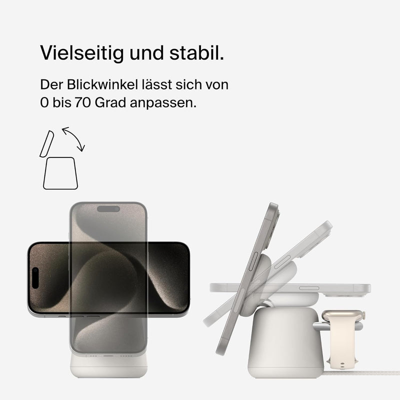 Belkin BoostCharge Pro kabellose 2-in-1-Ladestation mit MagSafe (15 W), MagSafe Ladegerät, kompatibe