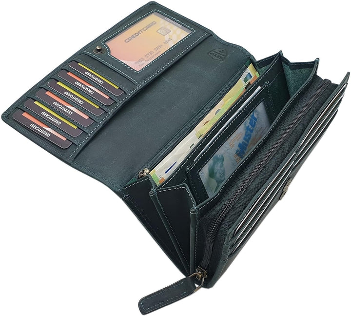 myledershop Grosse Vollrindleder Damen Geldbörse / Geldbeutel / Portemonnaie / Geldtasche / Portmone