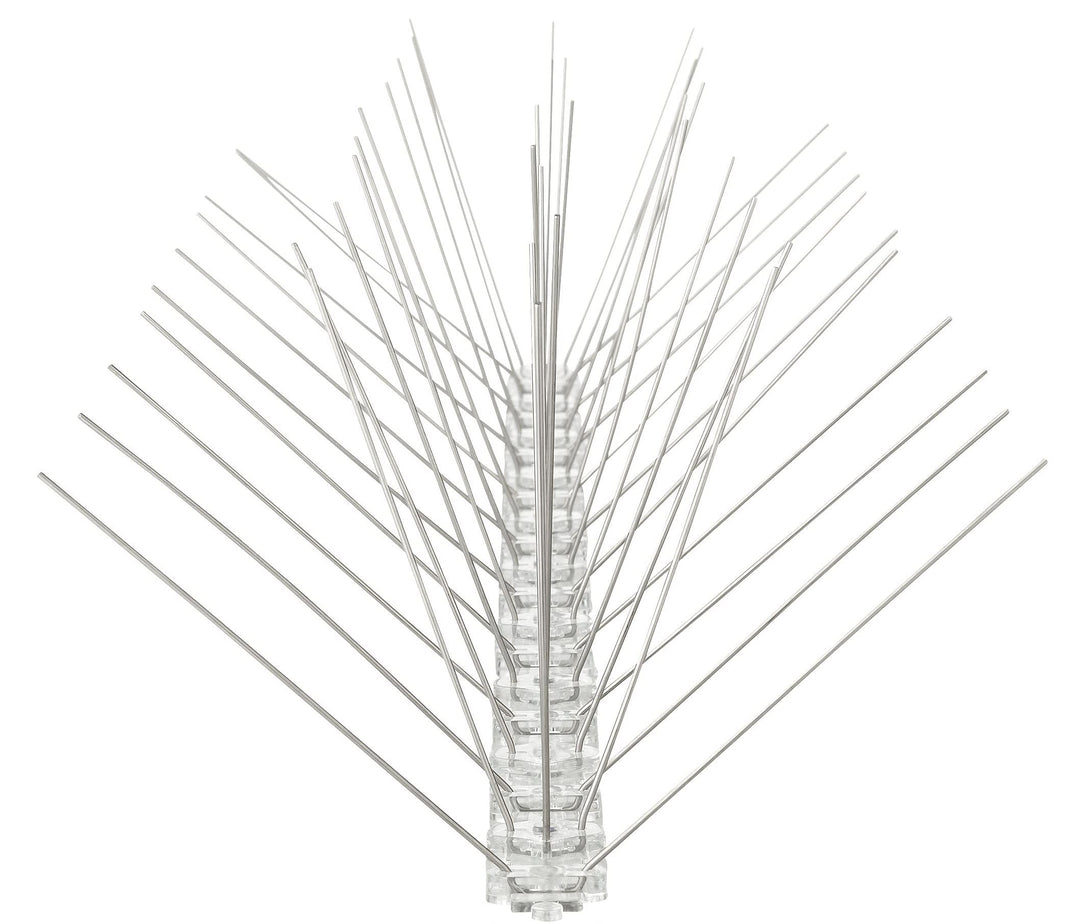 Profi Edelstahl Taubenspikes 5 Reihig - Effektive Taubenabwehr- Vogelabwehr Kunststoffleiste Spikes