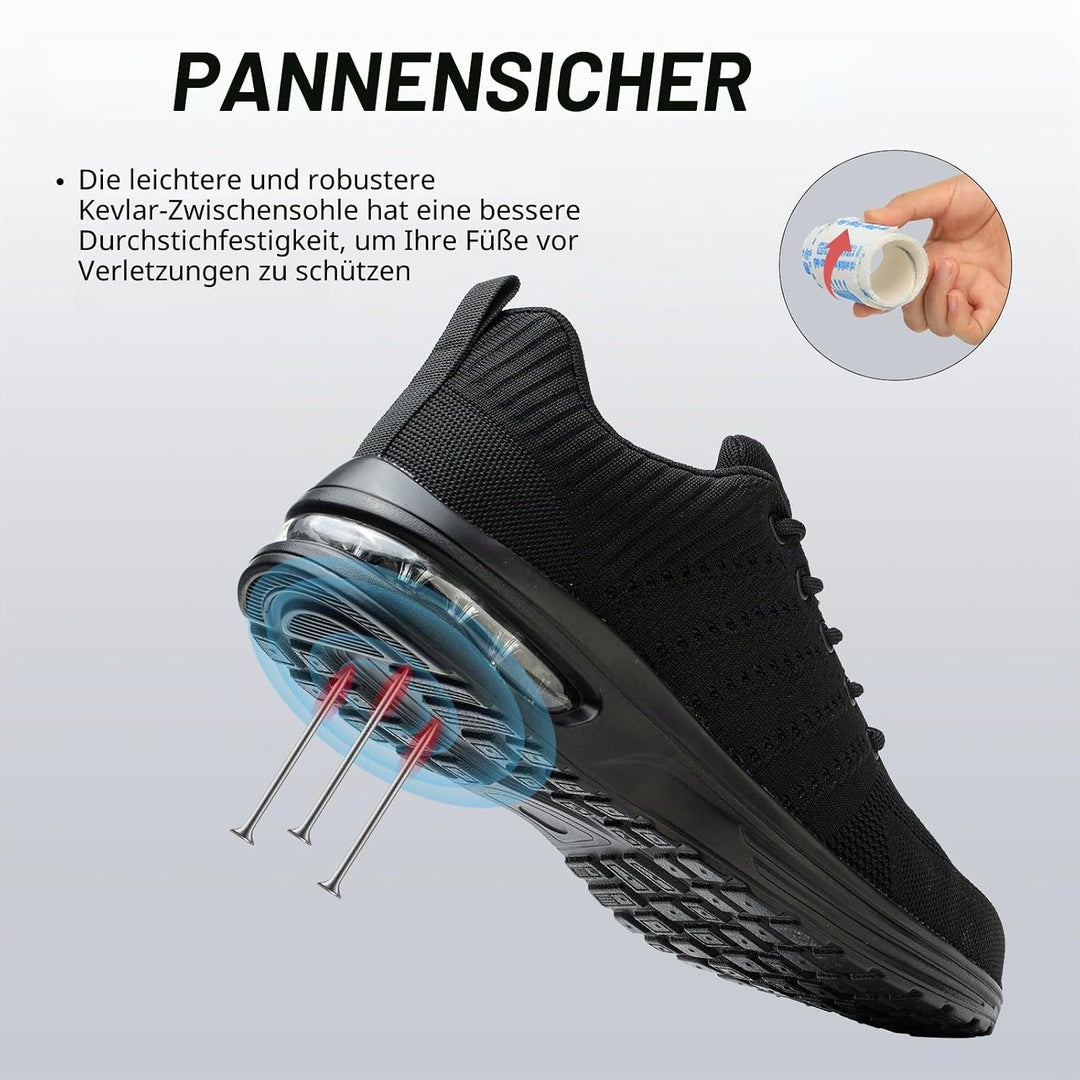 Hitopteu Sicherheitsschuhe Herren Arbeitsschuhe Damen Leicht Sportlich Arbeitsturnschuhe mit Stahlka