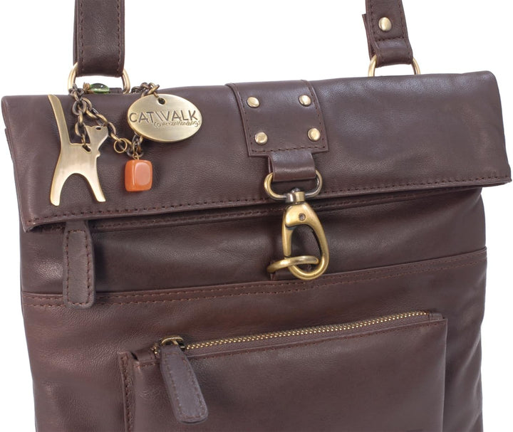 Catwalk Collection Handbags - Leder - Damen Leder Umhängetasche/Handtasche/Messenger/Schultertasche