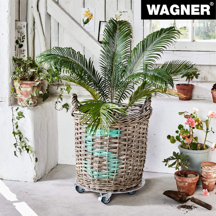 Wagner Pflanzenroller Alaska Ø 38 x 7,5 cm I Blumenroller für Aussenbereich + Innenbereich I Kübelro