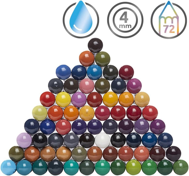 Derwent Inktense Permanent wasserlösliche Aquarellstifte, 72er Set in hölzerner Geschenkbox, 4 mm Pr