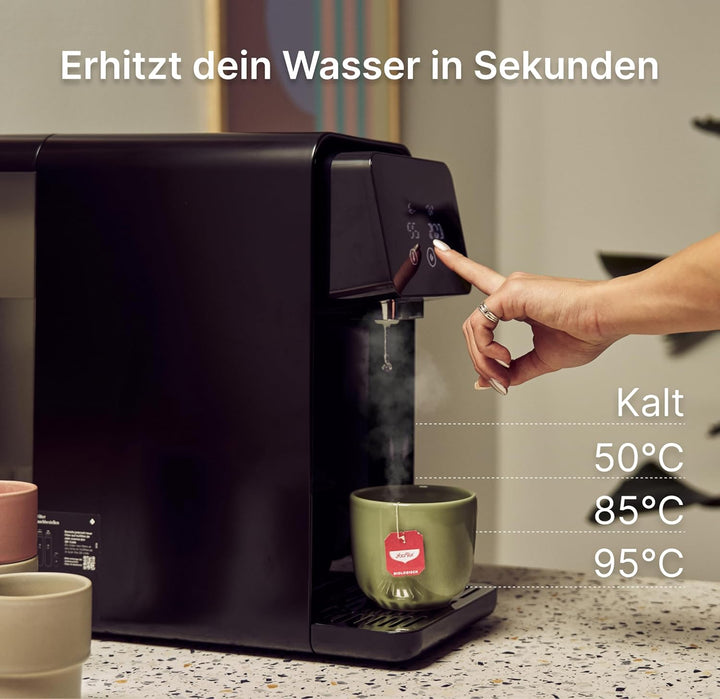 HO3 Home One Auftisch Osmoseanlage für Trinkwasser mit 4 Temperaturstufen (RT, 50, 85, 95°C), 5 Stuf