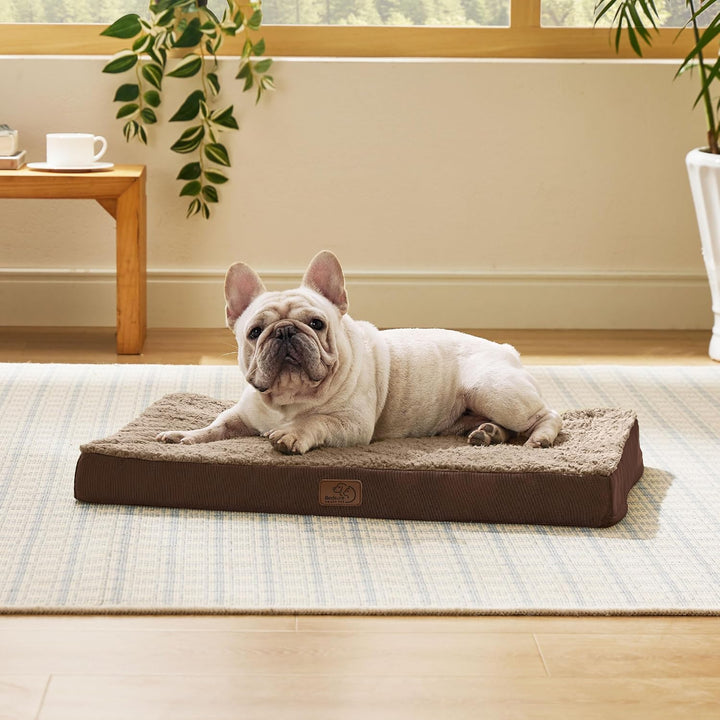 Bedsure orthopädisches Hundebett kleine Hunde - 76x51x7.6cm Hundekissen flauschig Hundematte waschba