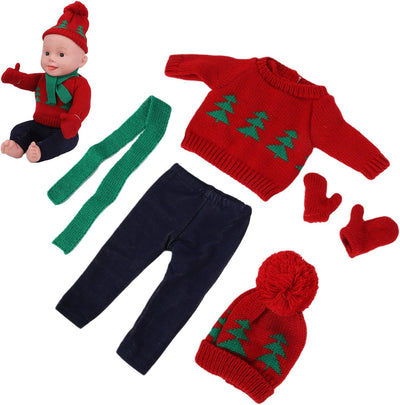 18 Zoll Puppenkleidung Weihnachtspuppenkleidung Weihnachtspuppenpullover Hosen Schal Set Mädchen Pup