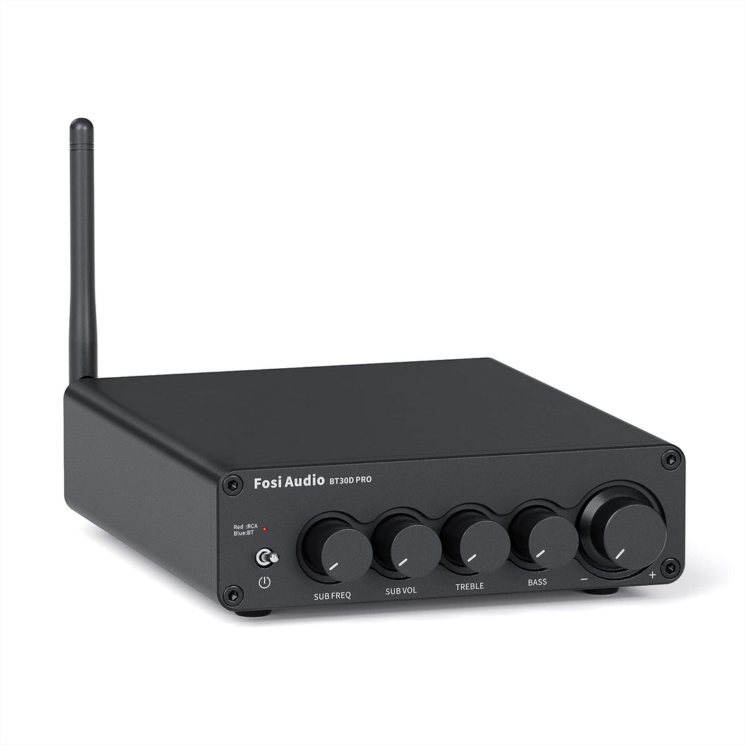 Fosi Audio BT30D Pro Bluetooth Verstärker 2.1 Kanal, Mini HiFi Verstärker mit TPA3255 Chips 165W x2+