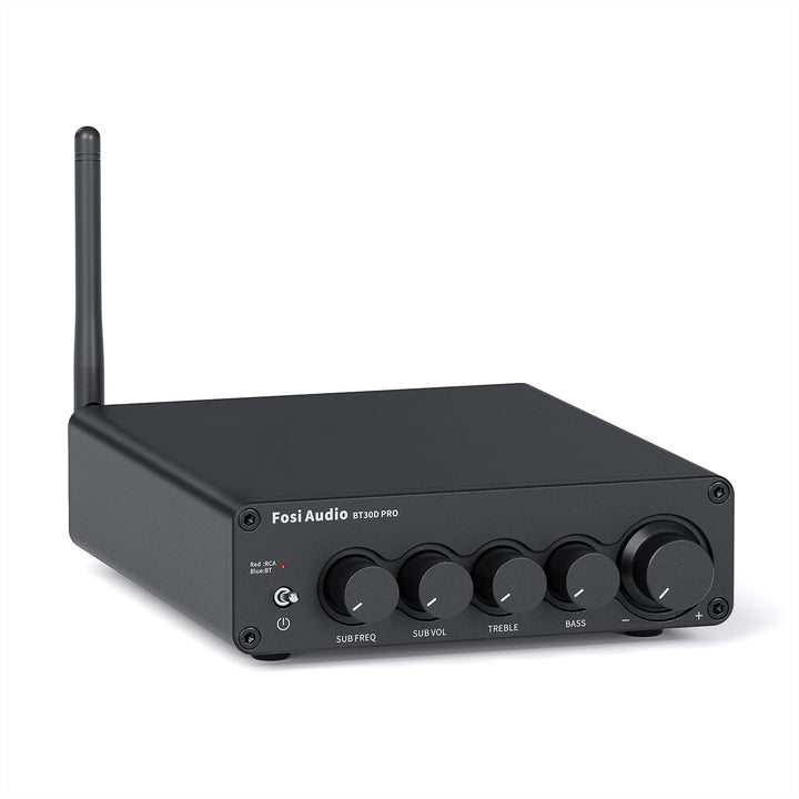 Fosi Audio BT30D Pro Bluetooth Verstärker 2.1 Kanal, Mini HiFi Verstärker mit TPA3255 Chips 165W x2+