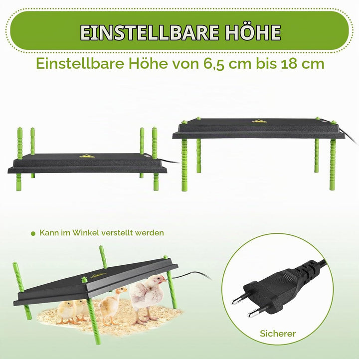 Plotohiker Wärmeplatte Küken,Kükenwärmer Wärmelampe,Heizplatte für Kükenaufzucht,Kunstglucke 40 x 55