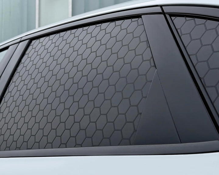 FOLIATEC Scheiben Sticker Honeycomb Auto Aufkleber, schwarz glänzend, 75 x 50 cm Schwarz Glänzend Ho