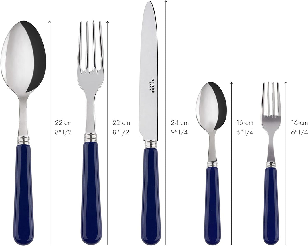 SABRE PARIS - Tafelbesteck-Set, 5-teilig - Pop - Messer, Gabel, Esslöffel, Teelöffel &amp; Kuchengabel -