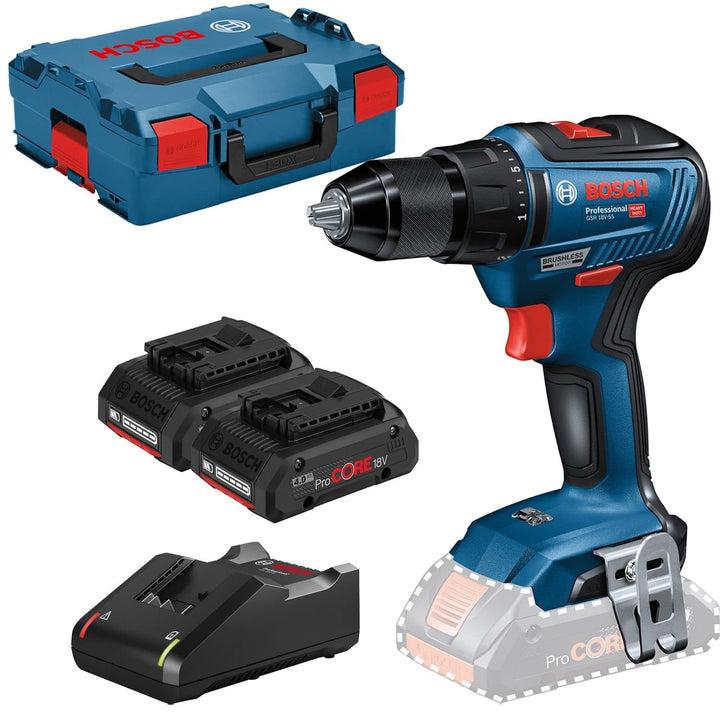Bosch Professional 18V System Akku Bohrschrauber GSR 18V-55 (max. Drehmoment 55 Nm, 1.800 min⁻¹, ink