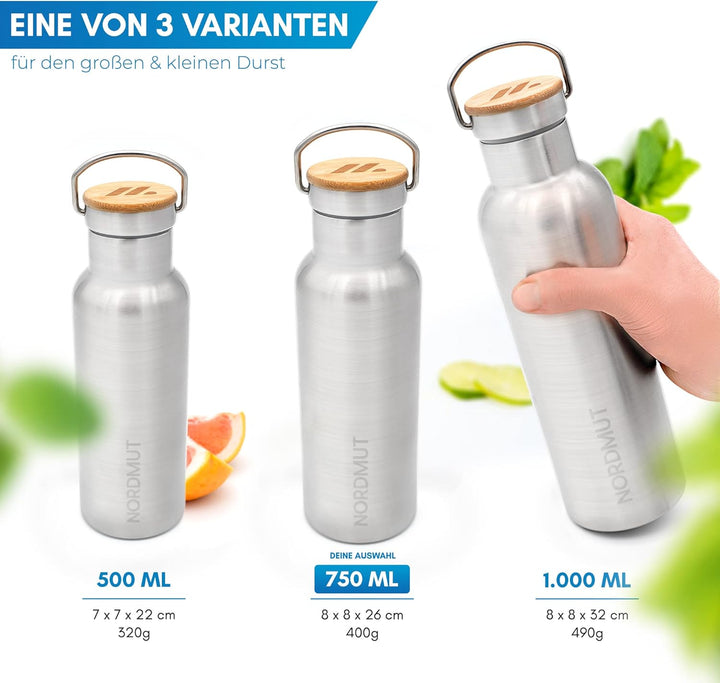 NORDMUT® Thermosflasche 750ml mit Teesieb - Zuverlässige Isolierleistung - Edelstahl Trinkflasche au
