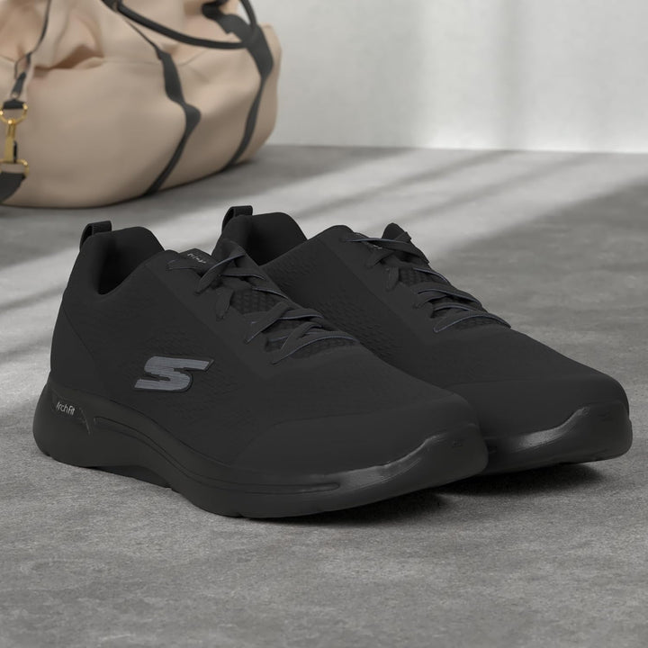 Skechers Herren Go Walk Arch Fit Idyllic Sneaker 42.5 EU X-Weit Schwarz, 42.5 EU X-Weit Schwarz