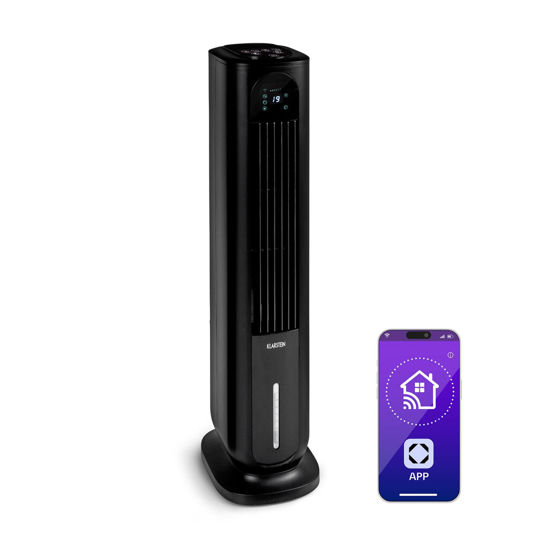 Klarstein Polar Tower Smart – Luftreiniger, Ionisator, WLAN: App-Steuerung, 85 W, 3306 m³/h, 4 Gesch