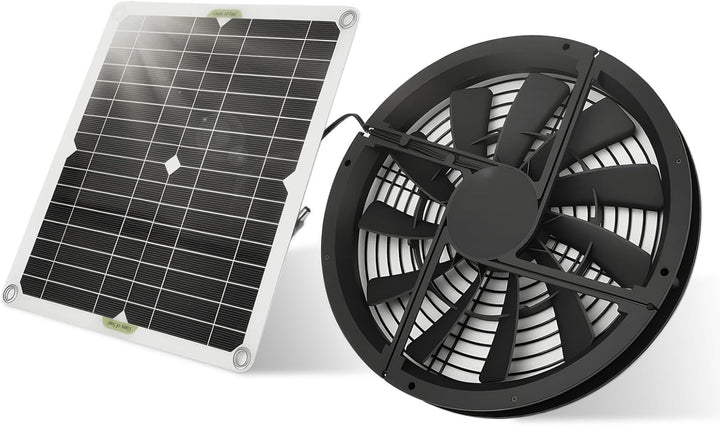 Ejoyous Solarpanel Lüfter Kit, 100 W Wasserdichter Solarlüfter Solarbetriebener Ventilator Runder So