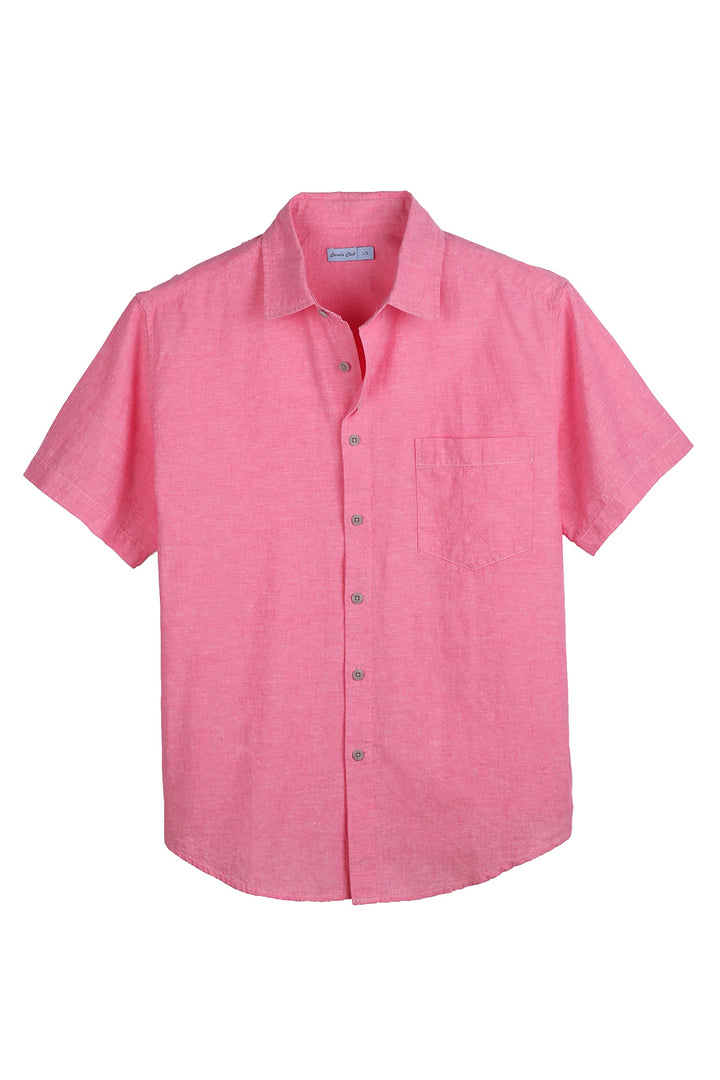 Coevals Club Herren Lässige Leinenhemd Freizeithemd Businesshemd Sommer Kurzarm Regular Fit Hemd, S
