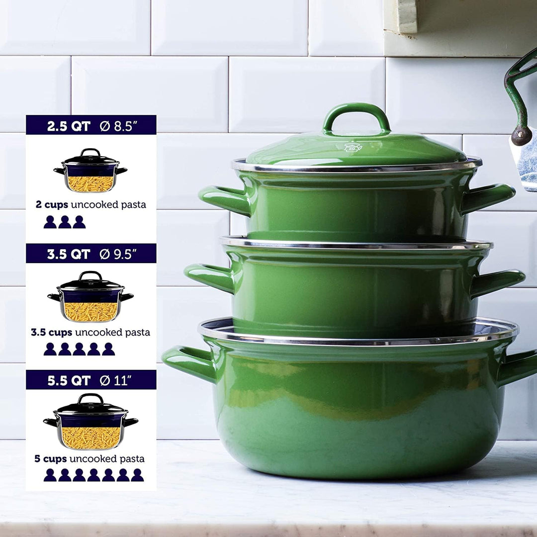 BK Indigo Holländisches Erbe Runde Deutsche Emaillierte Kasserolle mit Deckel mit PFAS-Freier Kerami