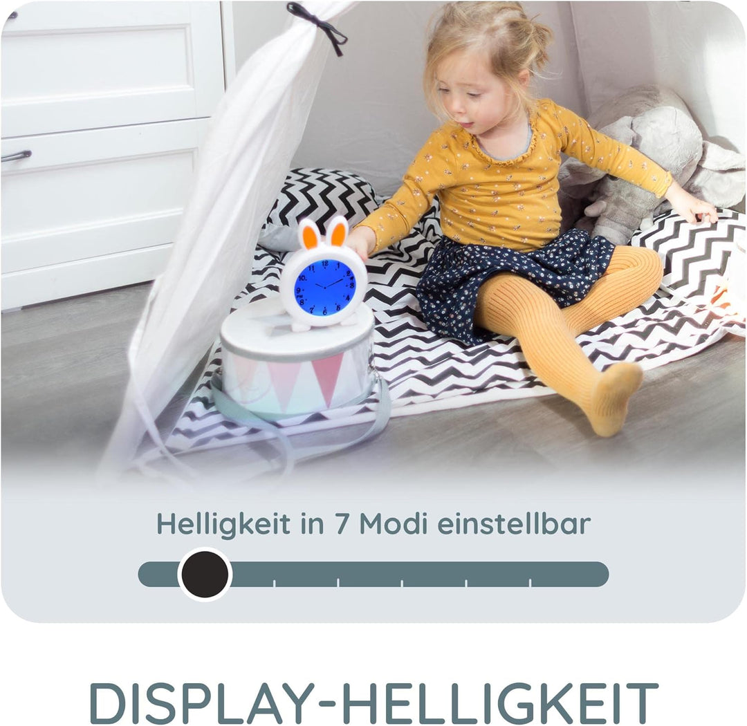 Alecto BC100BUNNY Kinderwecker - Nachttischlampe hilft Kindern EIN Zeitgefühl zu bekommen -Nachtlich