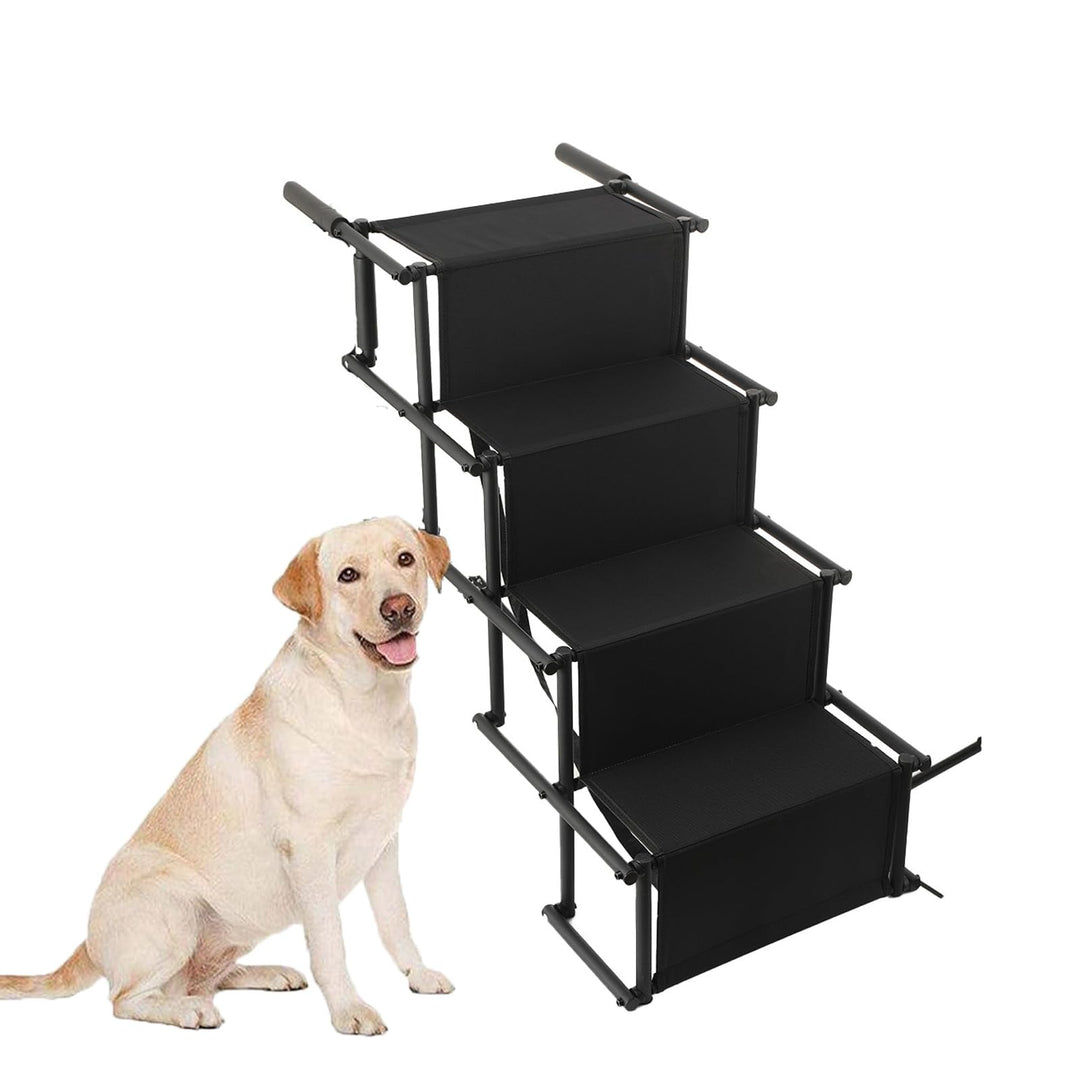 Hundetreppe Auto, 4 Stufen Hunderampe Klappbar, Leichte Und rutschfeste Hundetreppe Für Auto, Lastwa