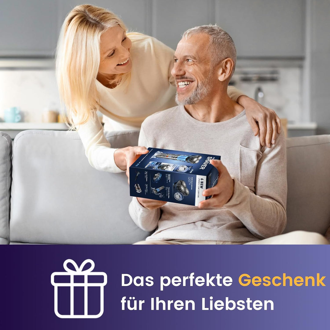 Skycool Rasierer Herren Elektrisch, 3-in-1 Elektrischer Rasierer für Herren Nass und Trocken, IPX7 W