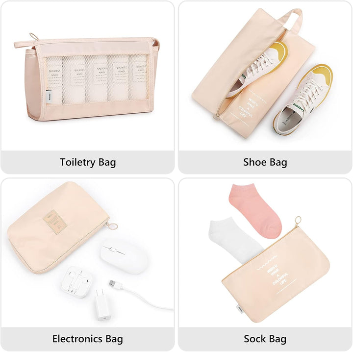 Mossio 9 Set Packwürfel mit Schuhtasche und Elektroniktasche – Gepäck-Organizer, Koffer, Reisezubehö