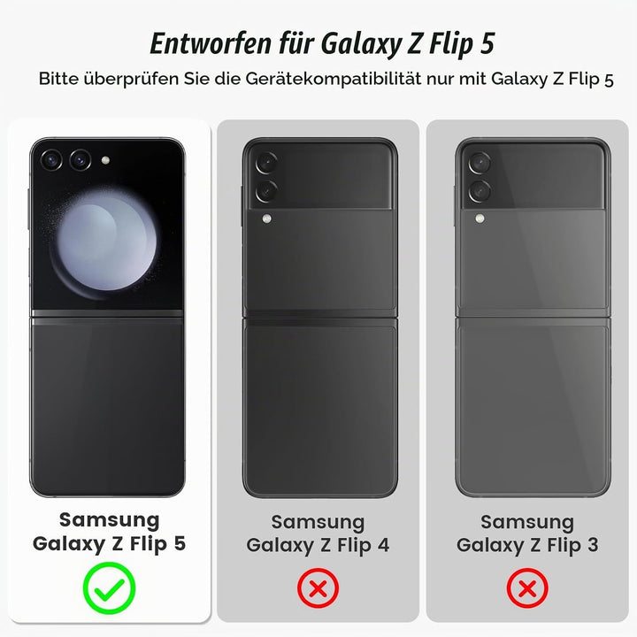 Doeshine für Samsung Galaxy Z Flip 5 Hülle für Mag-Safe mit Scharnierschutz &amp; Displayschutzfolie, Ru